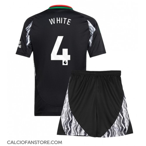 Maglia Calcio Arsenal Ben White #4 Seconda Divisa Bambino 2024-25 Manica Corta (+ pantaloncini)